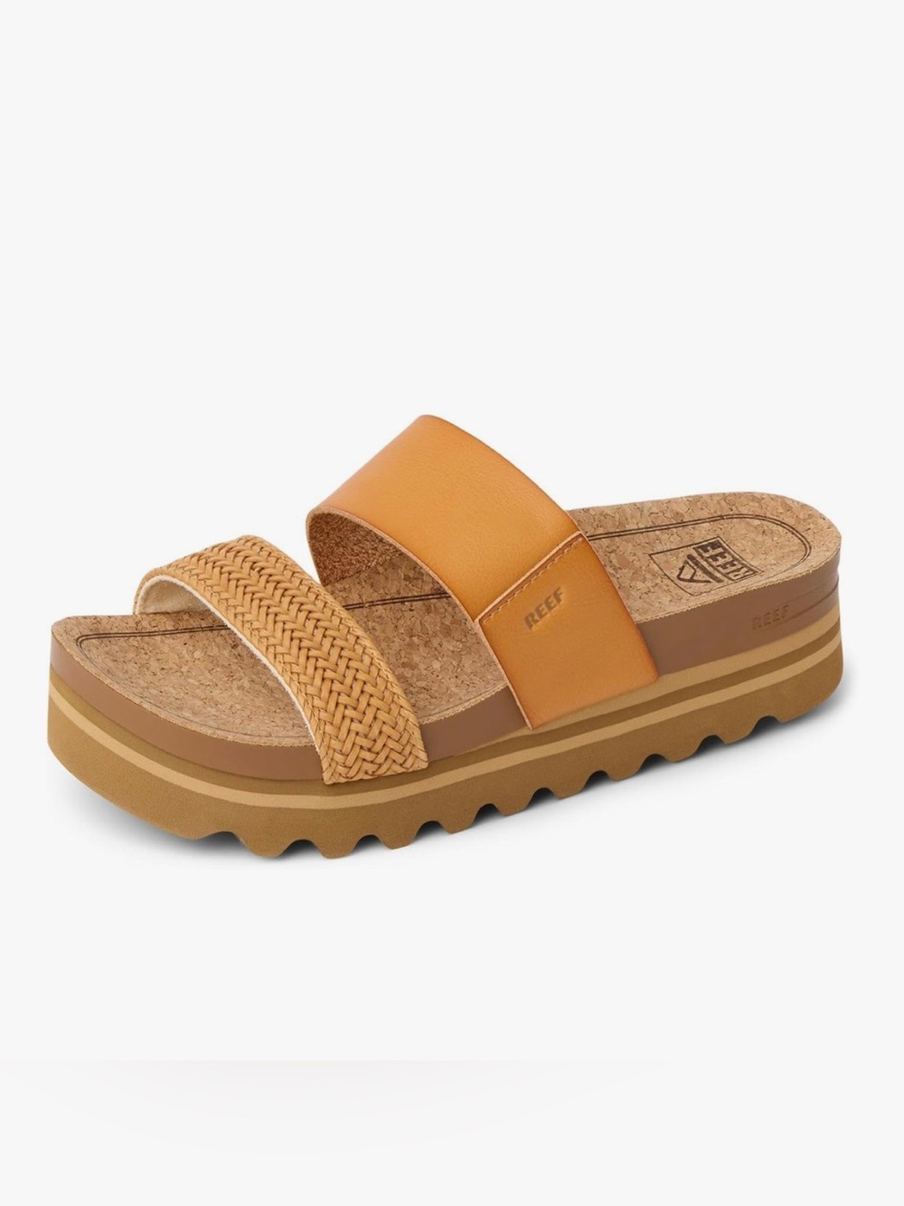 Reef Women’s braid vista high Tan Dual-Strap Cork Platform Slide sandles-8